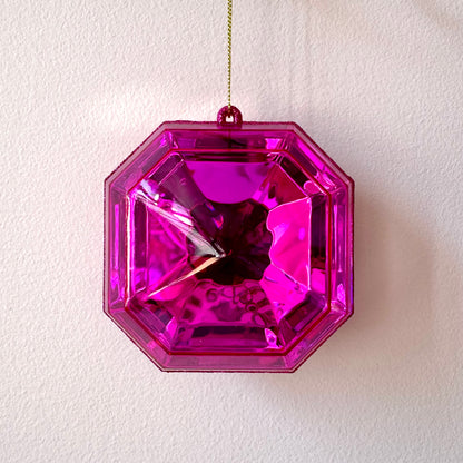 Fuscia Pink Gem Ornament