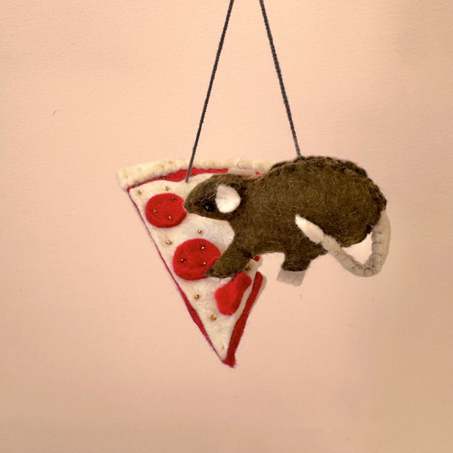 Baby Rat & Pizza Ornament