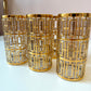 Vintage Set of 6 Imperial Glass Company Highball Glasses in the Gold Shoji Pattern