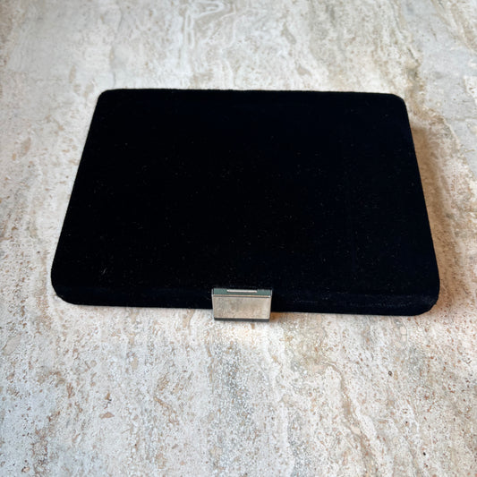Vintage Black Velvet Playing Card Box with Cards