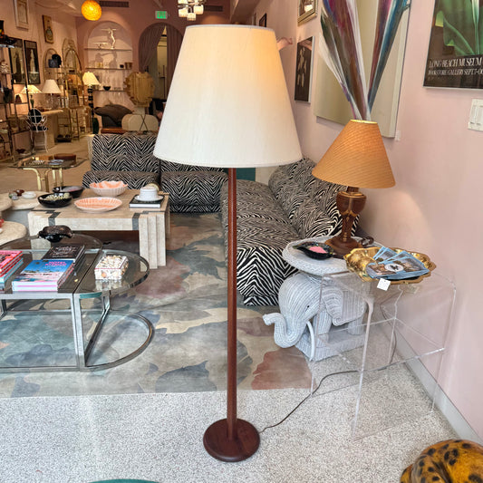 Mid Century Teak Floor Lamp with Shade