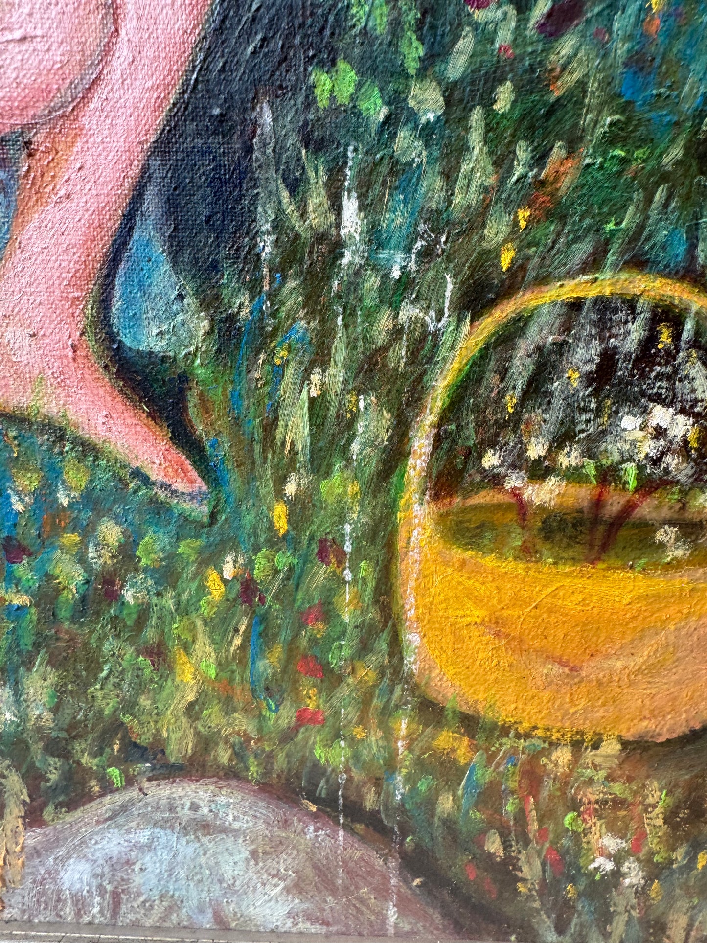 Vintage Original Framed “Couple by a Riverbank 2” Artwork