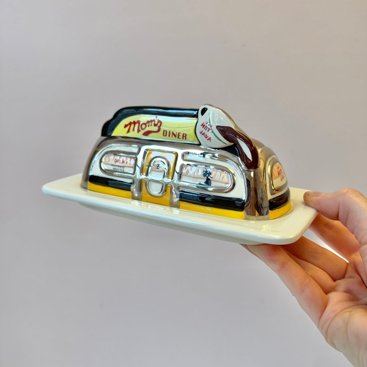 Vintage "Mom's Diner" Butter Dish by Henry Cavanagh