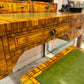 Vintage Carlton House Style Marquetry Writing Desk and Stool