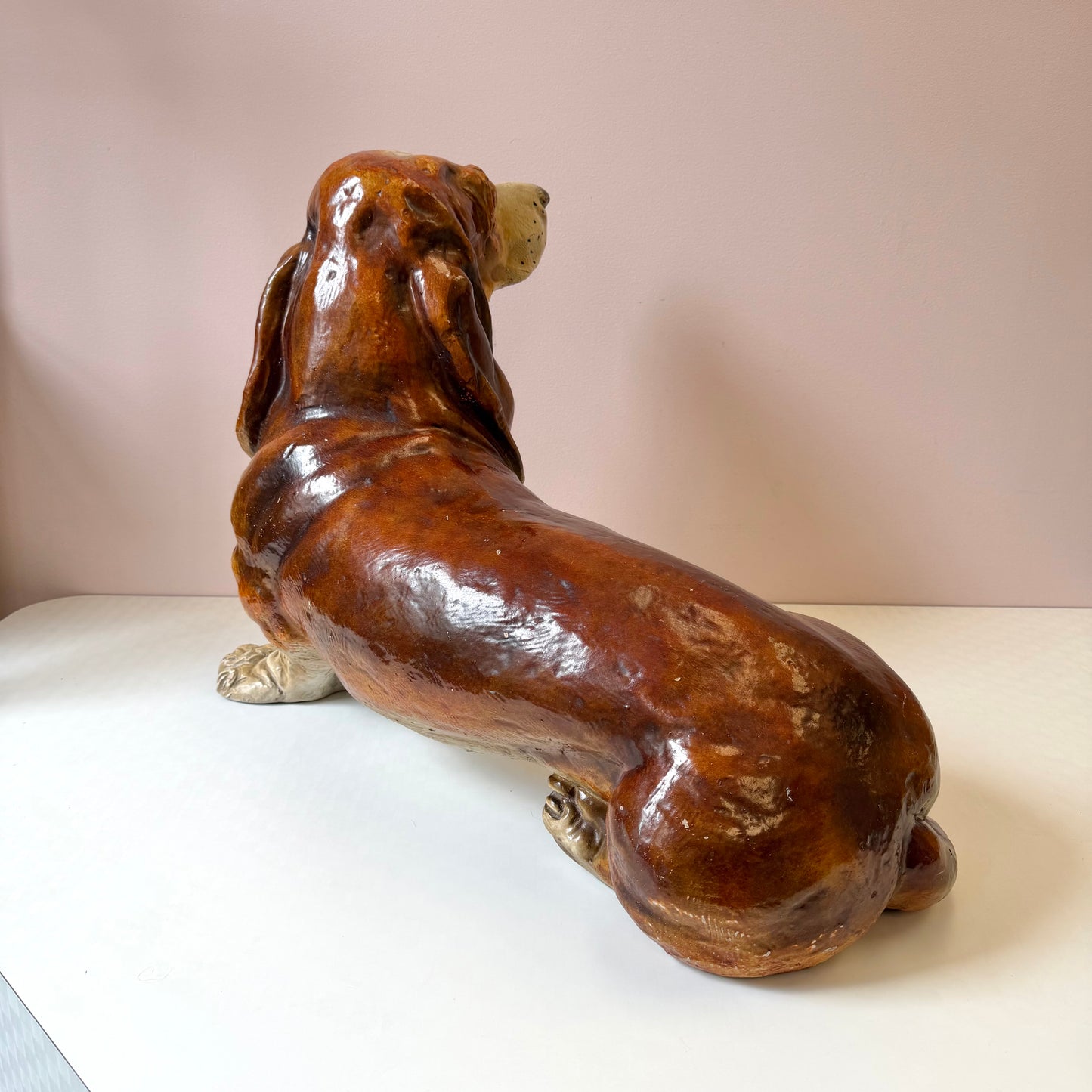 Vintage Mid-Century Extra Large Basset Hound Sculpture