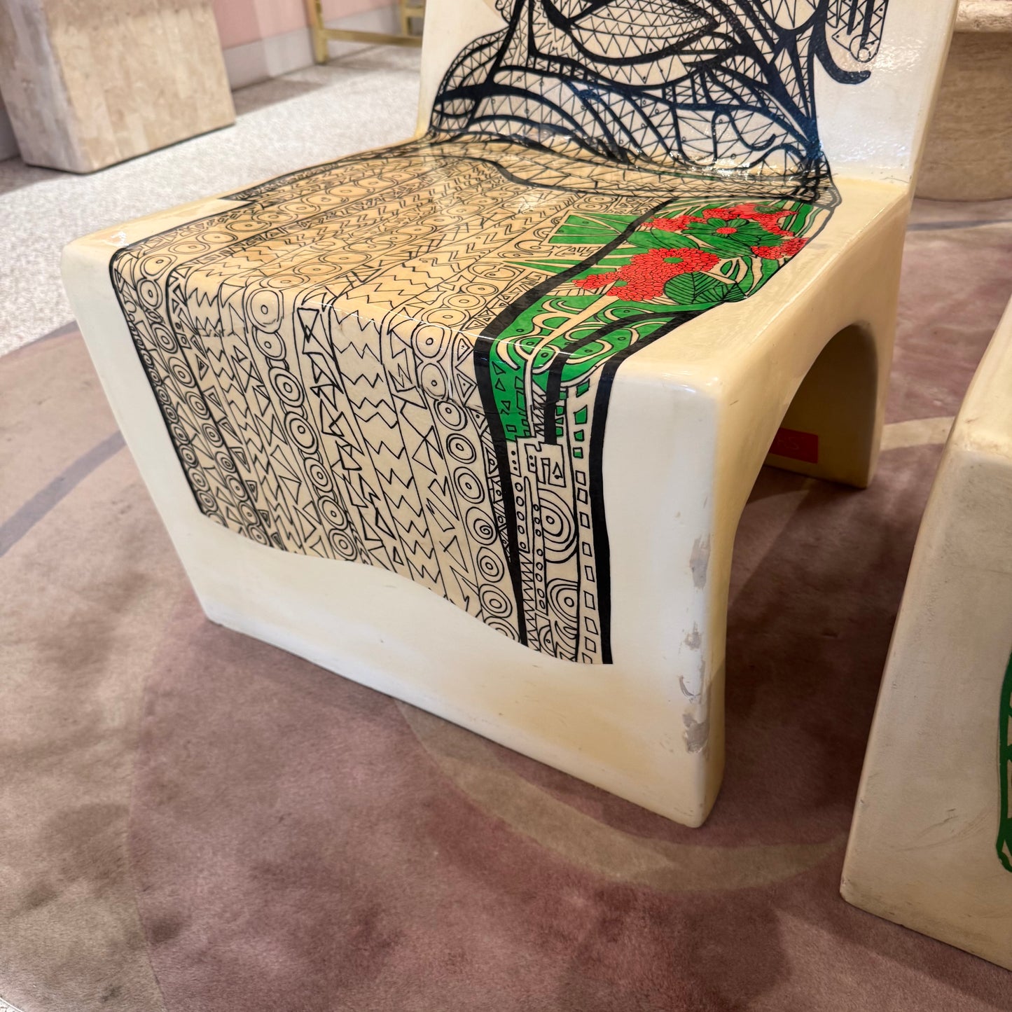 Vintage Pair of Man and Woman Fiberglass "Chairacters" by Altina Schinasi