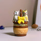 Adorable Cats in a Basket Hand Painted Trinket Box