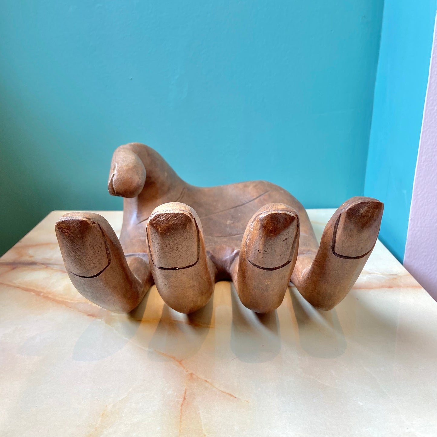 XL Vintage Wooden Hand Sculpture