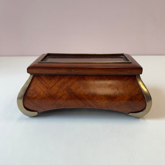 Vintage Mahogany Wood, Brass and Leather Box by Maitland Smith