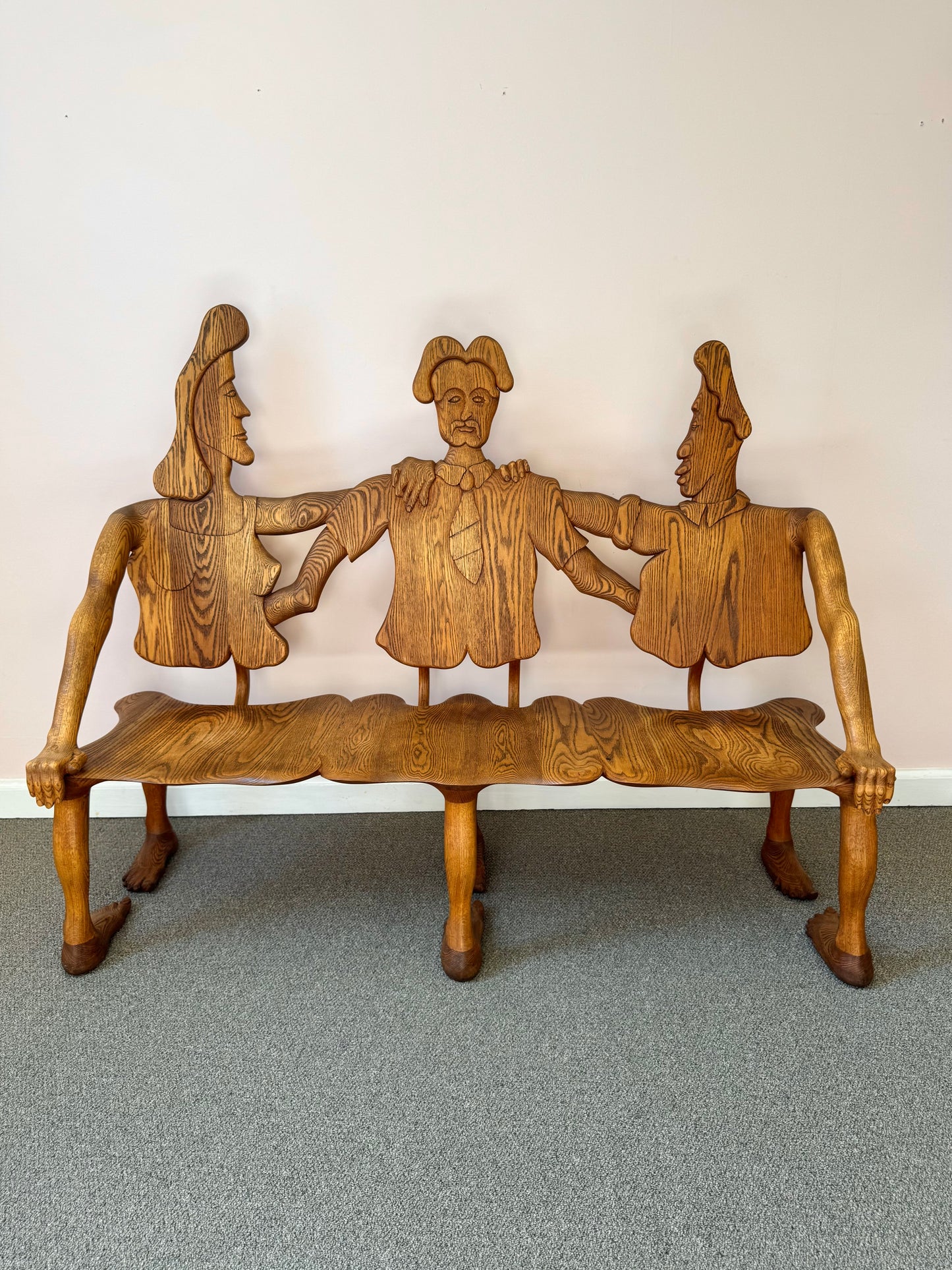 1980 Andrew Willner Three Person Bench/Signed and dated