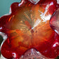 Vintage Red and Silver Leaf Murano Glass Bowl