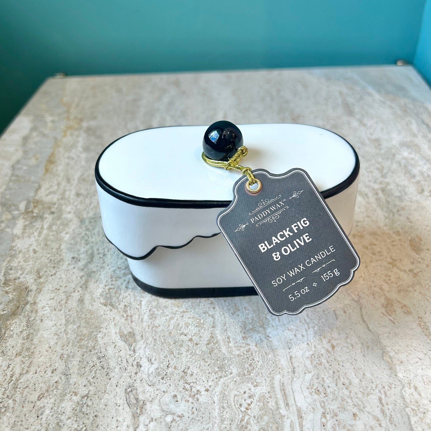 Paddywax Black Fig and Olive Cherie Porcelain Candle