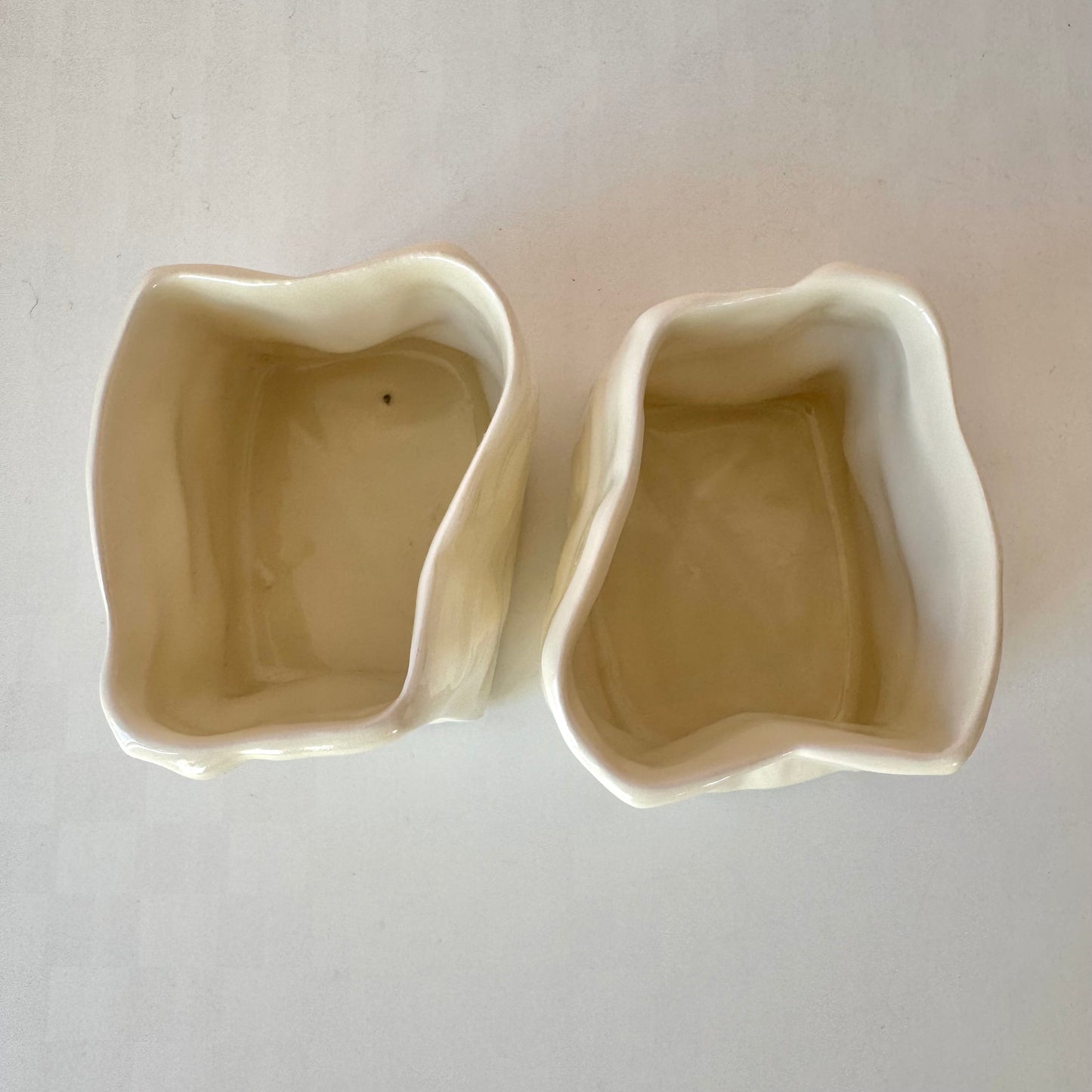 Vintage Pair of Ceramic "Paper Bag" Holders
