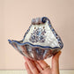 Vintage Ceramic Shell with Floral Decal Wall Pocket