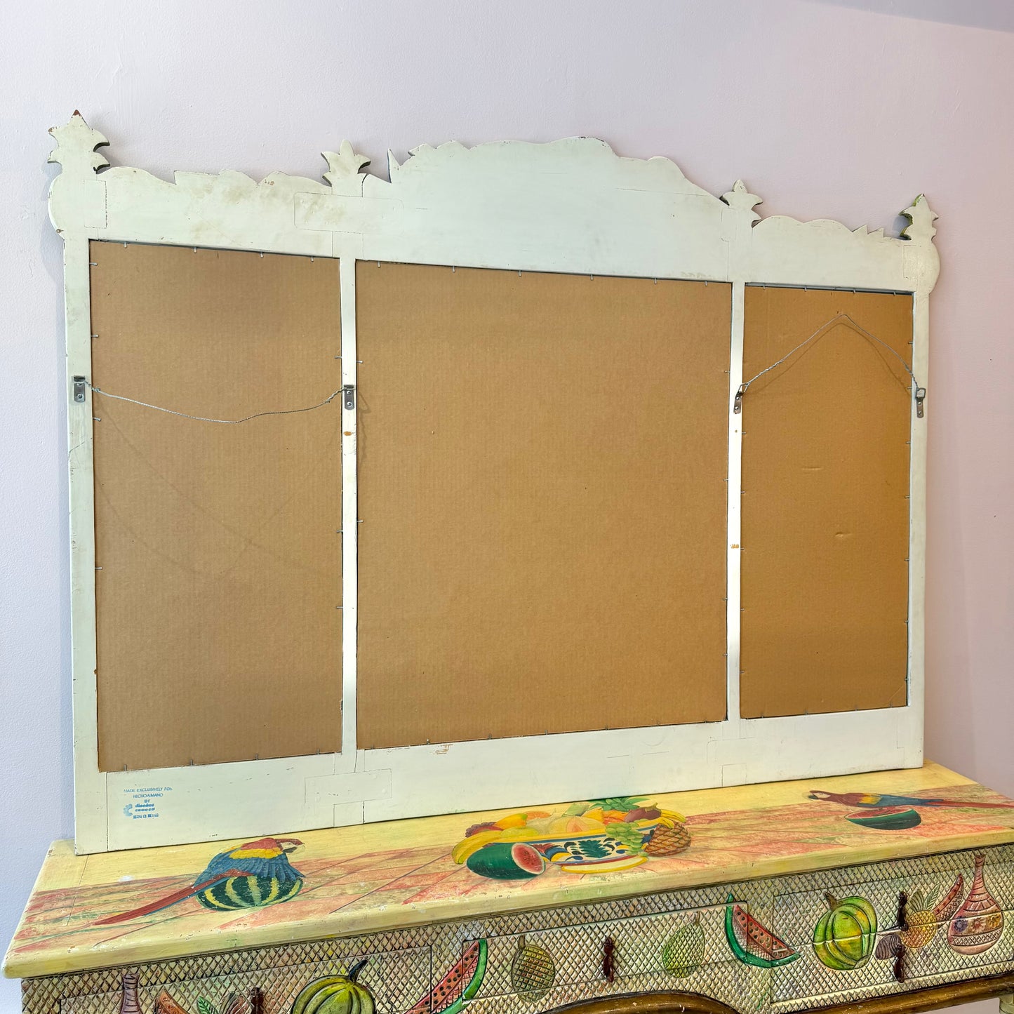 Vintage Hand Crafted Mexican Console and Mirror Set by Diseños Caaesa