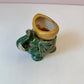 Vintage Green Glazed Ceramic Elephant Planter