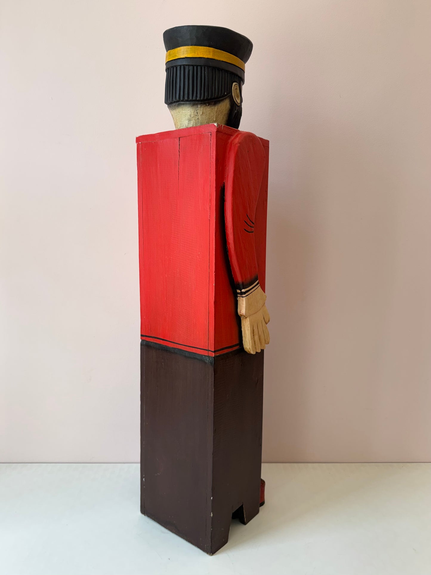 Vintage Folk Art Wooden Captain Cabinet