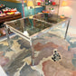 1980's Italian Extendable Chrome and Smoked Glass Dining Table