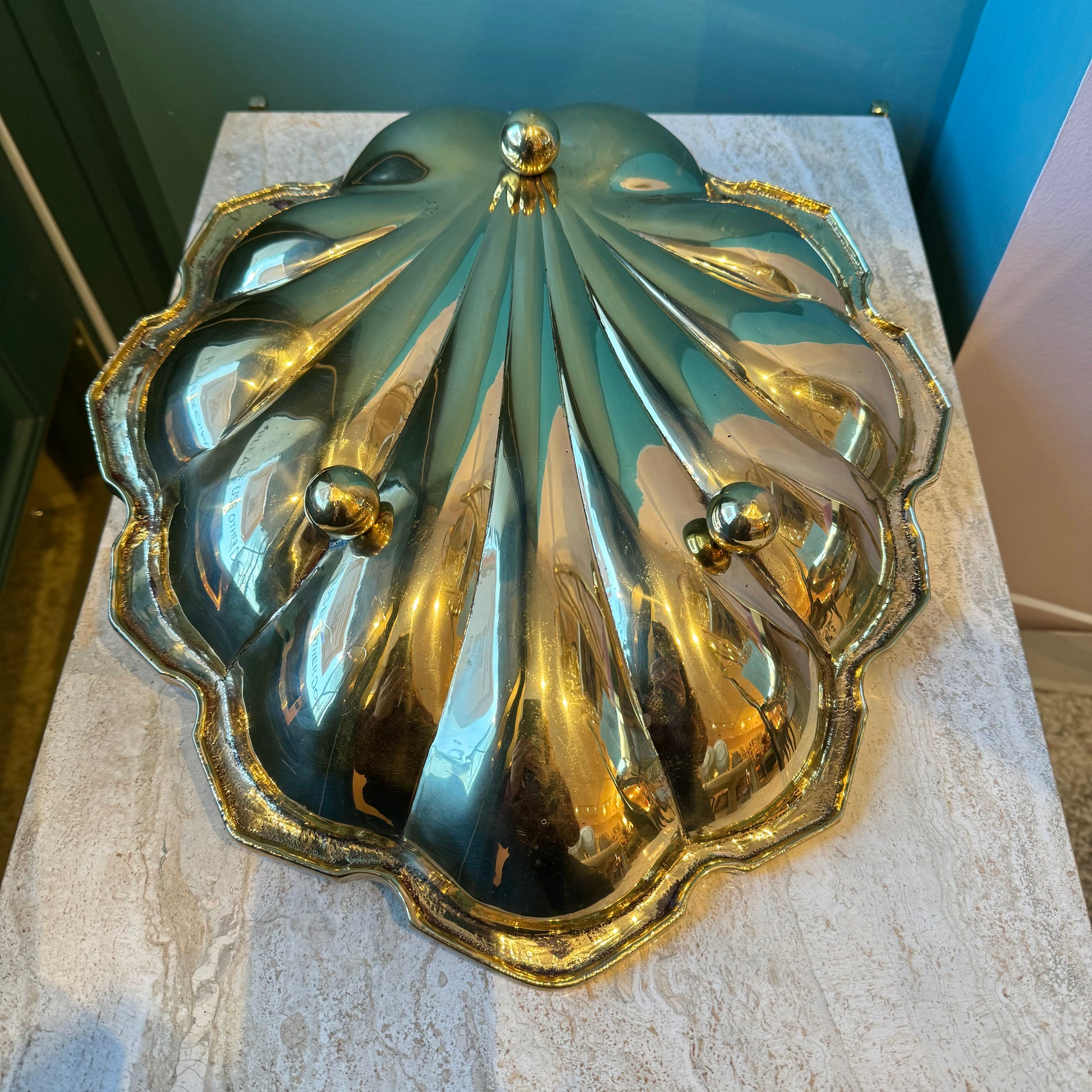 Large Vintage Solid Brass Footed Shell Bowl – The Swan's House