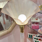 Vintage Pink Lucite Floor Lamp with Large Calla Lily Flower Shade