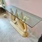 Vintage Swan Console Table with Glass Top