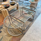 Vintage Three Piece Chrome and Glass Coffee Table