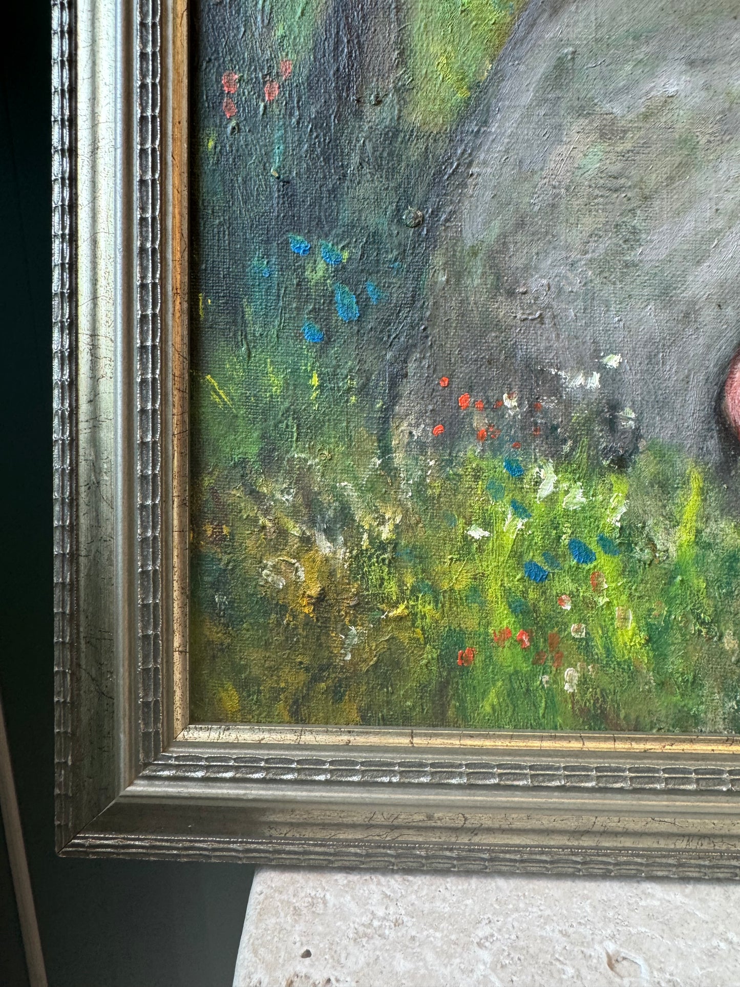 Vintage Original Framed “Bather by a Rock” Artwork
