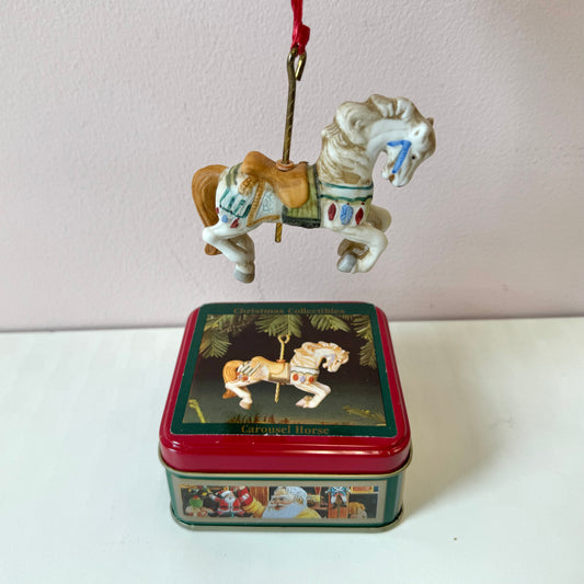 Vintage Carousel Horse Ornament in Box #10