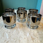 Vintage Set of 6 Dorothy Thorpe Style Silver Fade Cocktail Glasses