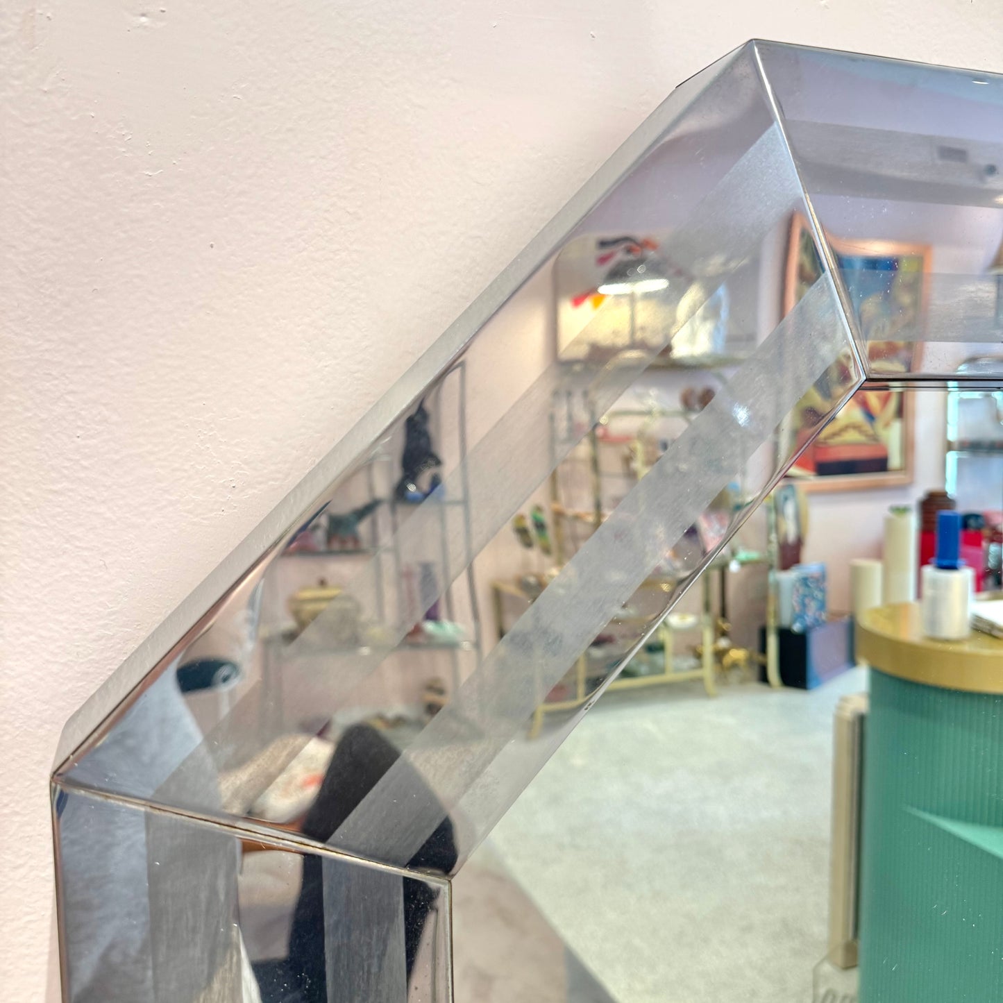 Vintage Octagonal Metal Mirror