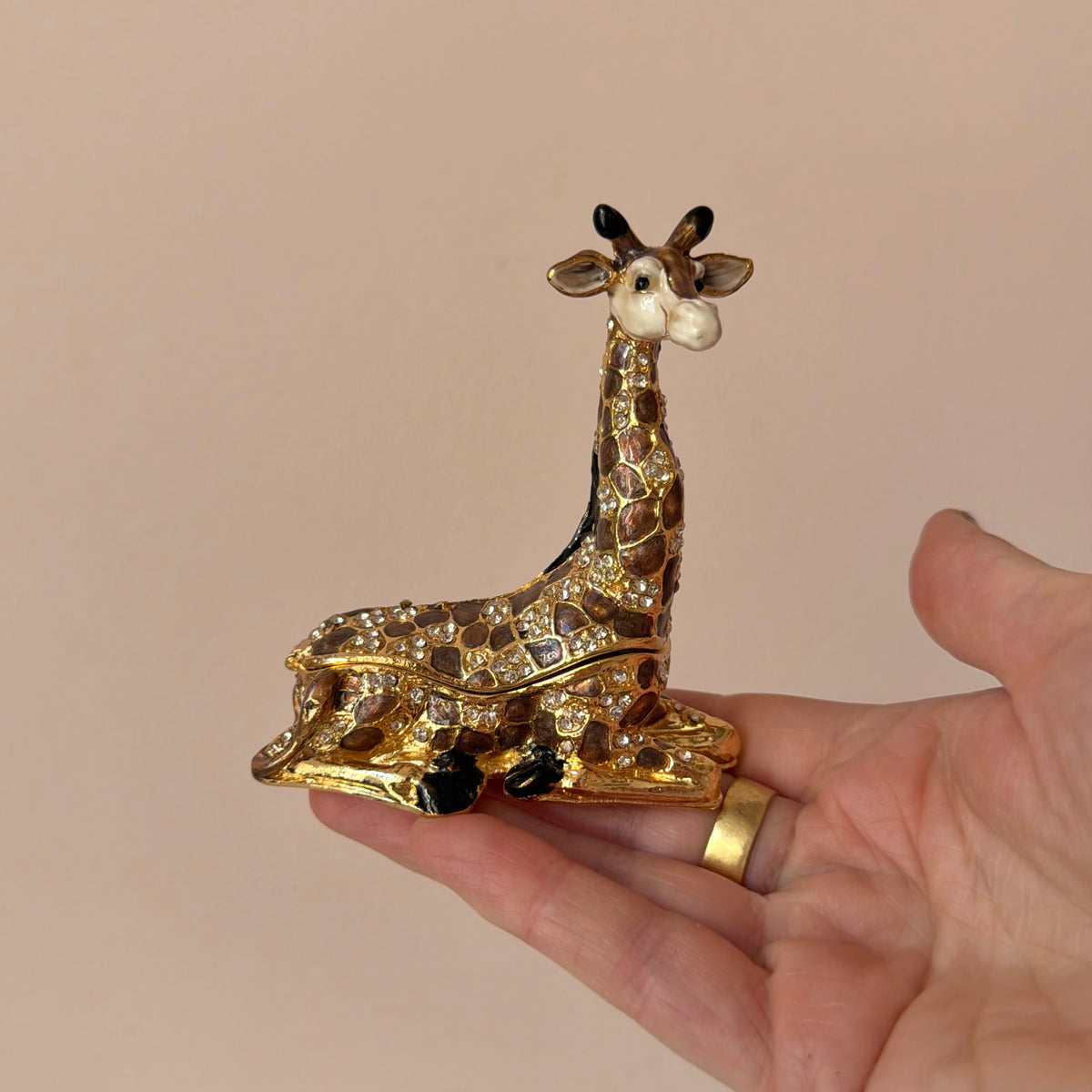Jeweled Sitting Giraffe Trinket Box