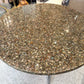 Vintage Abalone Shell Resin and Chrome Circular Dining Table