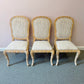 Vintage Regency Serge Roche Style Faux Bois Dining Chairs - Set of 6