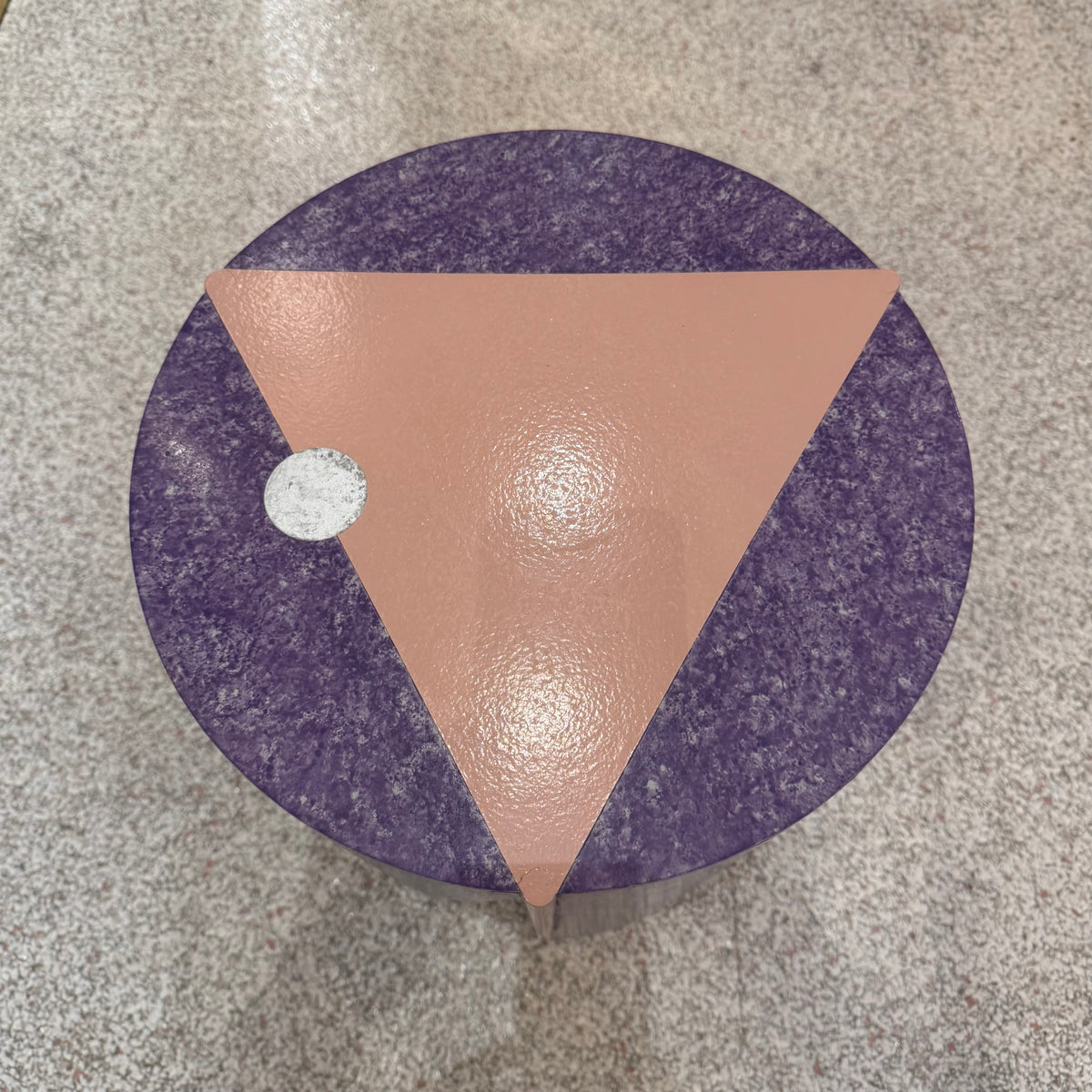 Vintage 1980's Postmodern Pink and Purple Side/Accent Table
