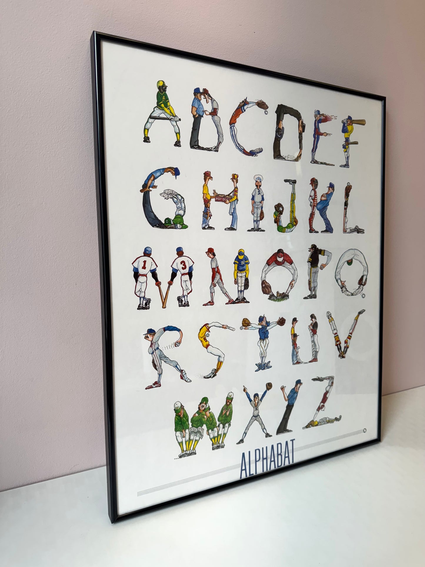 Vintage "Alphabat" Baseball Themed Poster by Doug Keith