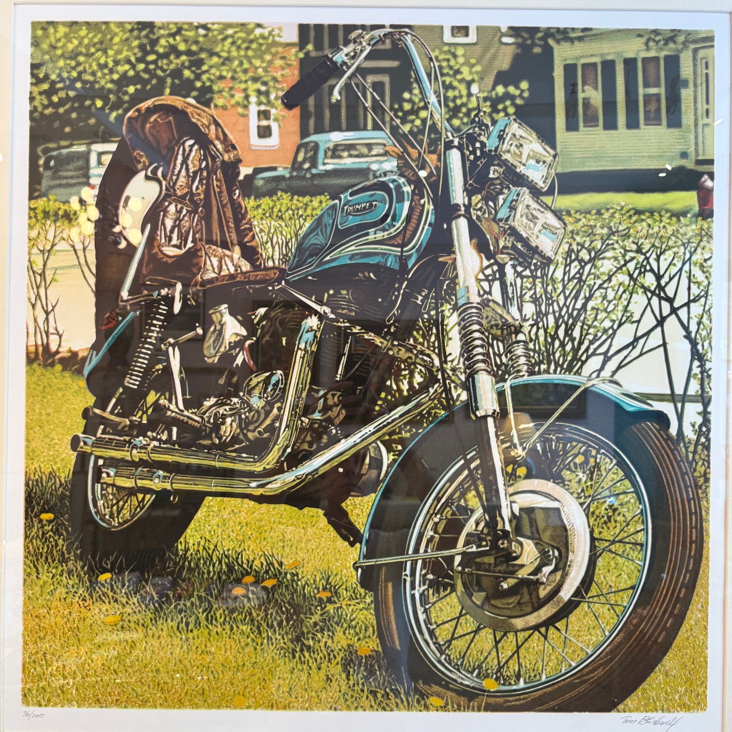 Vintage Limited Edition Screenprint Titled "Triumph Trumpet" by Tom Blackwell