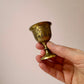 Vintage Set of 6 Brass Cups with Tray