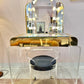 1980's Light Up Lucite Vanity and Stool by Hill Manufacturing