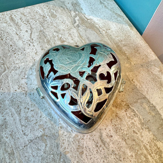 Vintage Silver Plated Lenox Heart Box/Ornament
