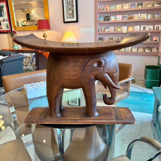 Antique 1930's Ashanti African Elephant Stool