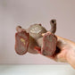 Vintage Mid-Century Handcrafted Aztec-Style Clay Warrior Sculpture