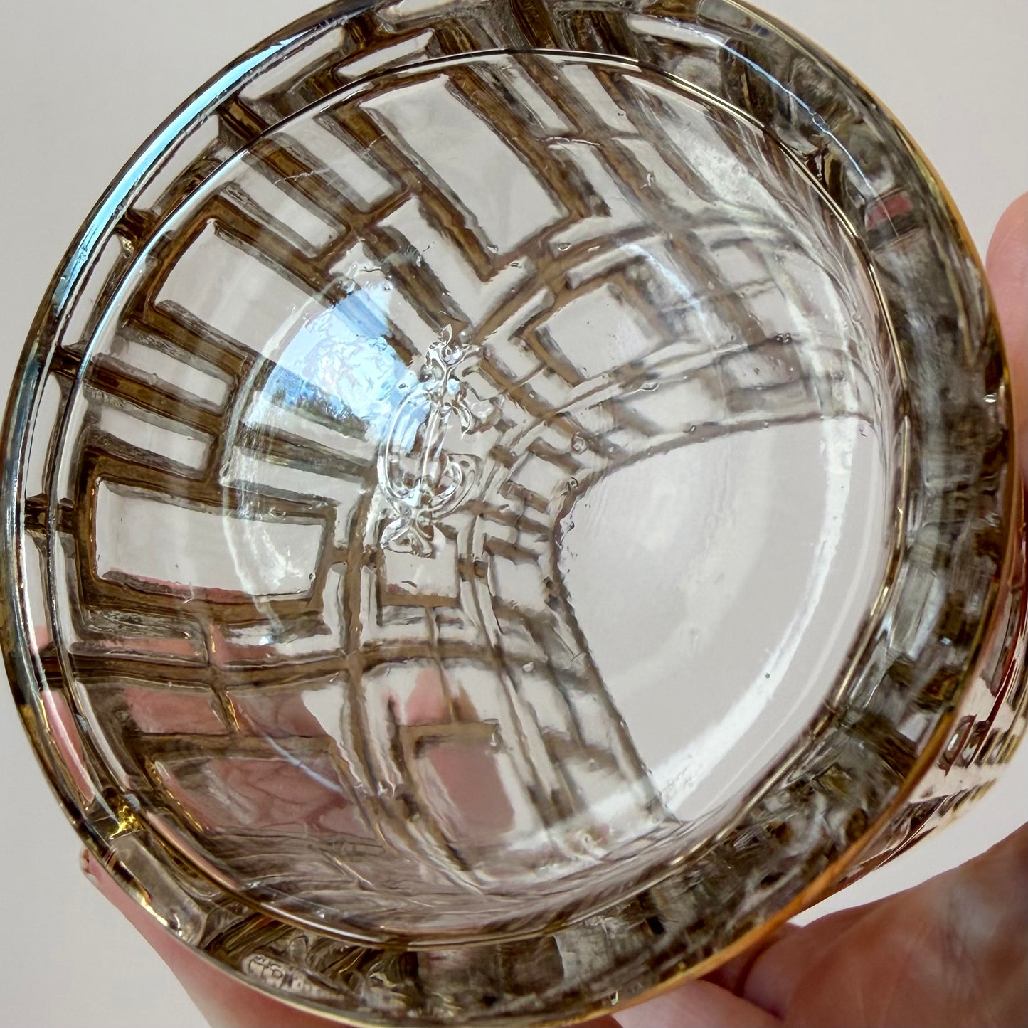 Vintage Set of 6 Imperial Glass Company Highball Glasses in the Gold Shoji Pattern