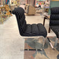 Set of Four 1970's Pace Collection Mariani Lugano Cantilever Dining Chairs in Black/White Stripe
