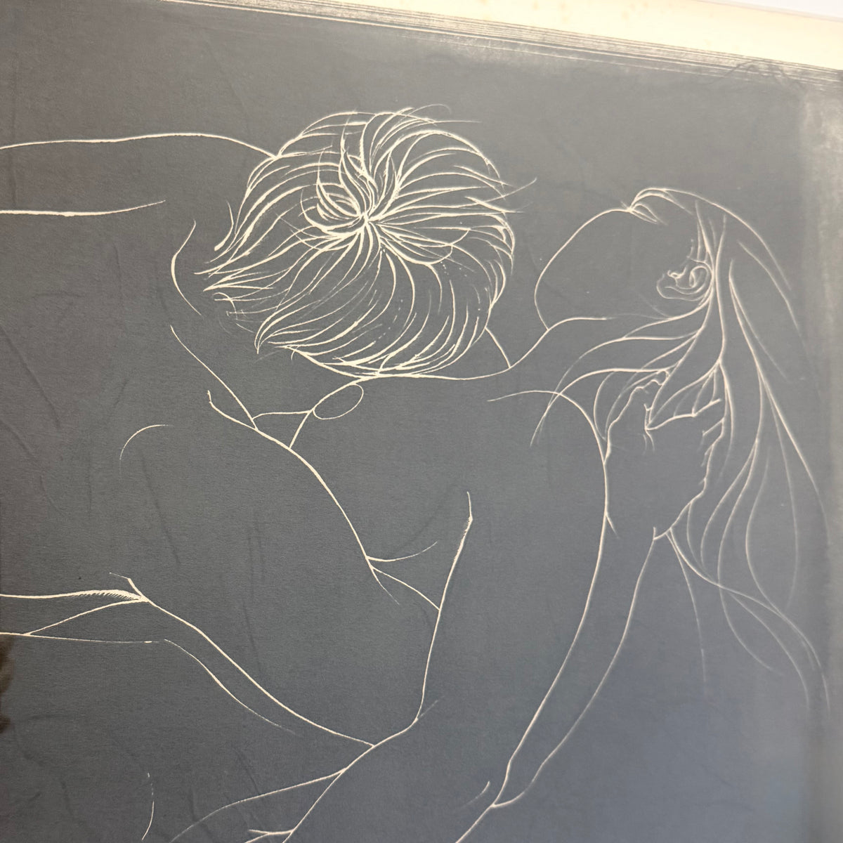 Vintage 1974 “Untitled - Embrace” Limited Edition Artists Proof Lithograph by Pierre-Yves Trémois
