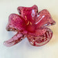 Vintage Pink Clover Leaf Murano Glass Bowl