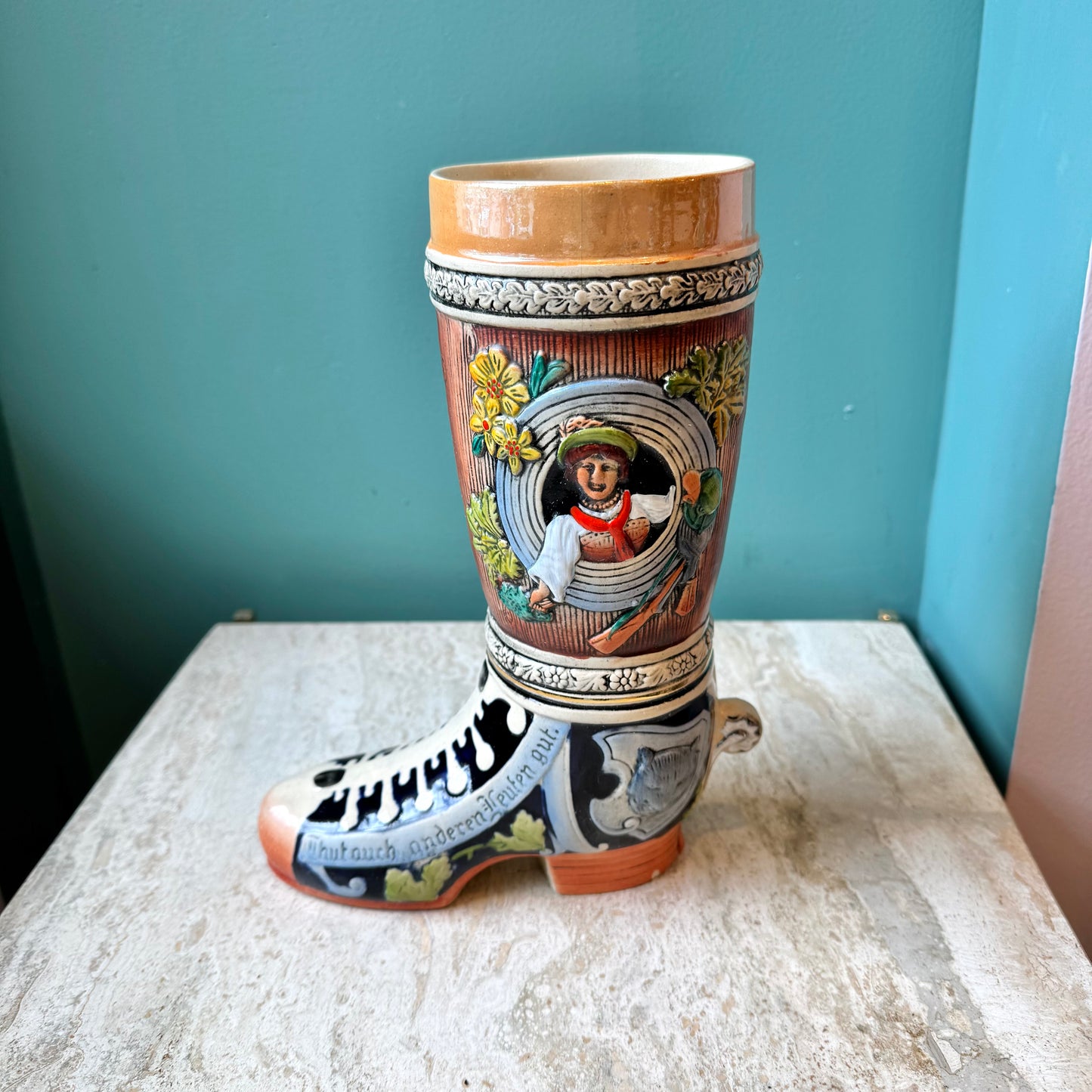 Vintage German Beer Boot Stein/Vase