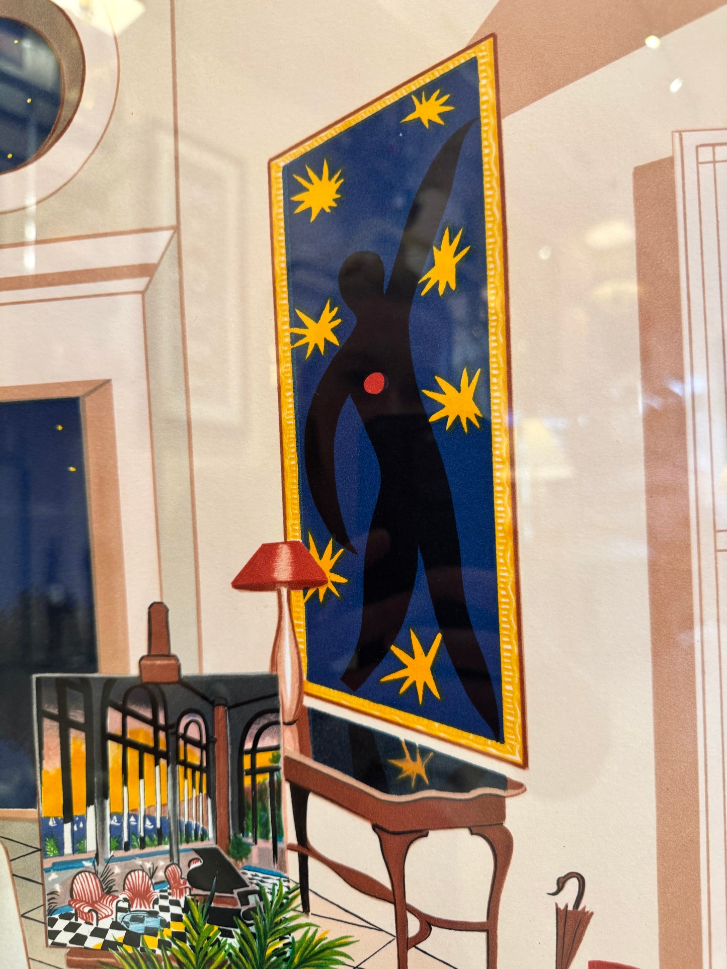 Vintage Limited Edition Signed Lithograph Titled "Le Salon Matisse" by Fanch (Francois Ledan)