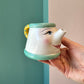 Vintage 5 Piece Tea Set “Coffee Break” by Clay Art San Francisco, Dated 1993