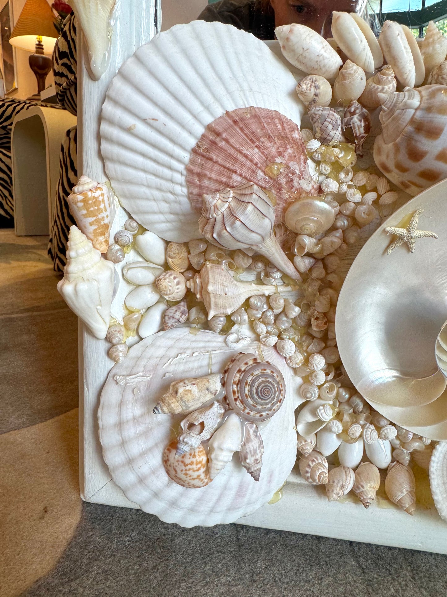 Vintage Shell Encrusted Mirror