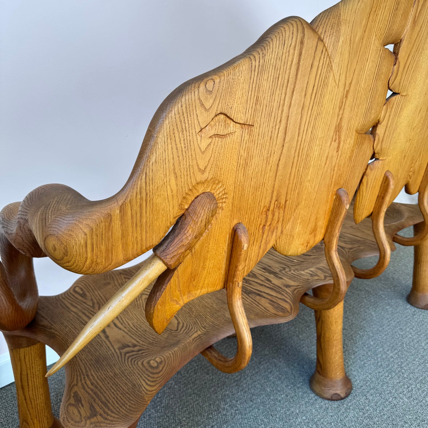 1981 Andrew Willner Elephant Bench/Signed and dated